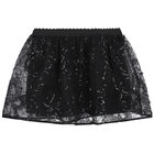 Girls Black Tulle Skirt, 3, hi-res